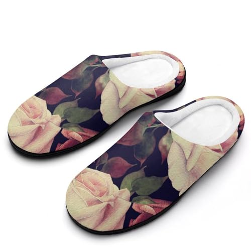 MQPYWLH Rosen Aquarell Hausschuhe Damen Warme Kunstwolle Memory Foam Slippers Rutschfeste Pantoffeln MQPYWLH Rosen Aquarell Hausschuhe Damen Warme Kunstwolle Memory Foam Slippers Rutschfeste Pantoffeln von MQPYWLH