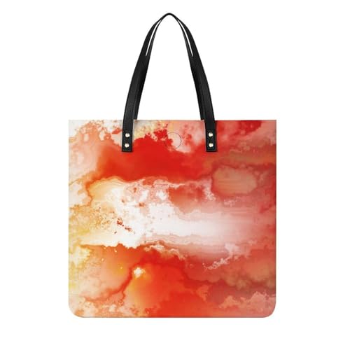 MQPYWLH Rote Aquarellfarbe Damen Shopper Handtasche Umhängetasche Schultertasche Für Büro Schule Einkauf 39x39cm von MQPYWLH