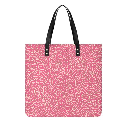 MQPYWLH Rote Streifen Damen Shopper Handtasche Umhängetasche Schultertasche Für Büro Schule Einkauf 39x39cm von MQPYWLH