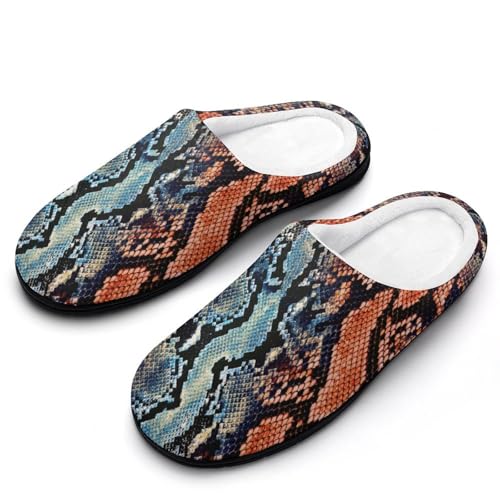 MQPYWLH Schlangentextur Hausschuhe Damen Warme Kunstwolle Memory Foam Slippers Rutschfeste Pantoffeln von MQPYWLH