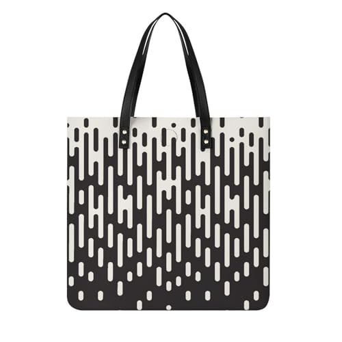 MQPYWLH Schwarz Und Weiß Damen Shopper Handtasche Umhängetasche Schultertasche Für Büro Schule Einkauf 39x39cm von MQPYWLH
