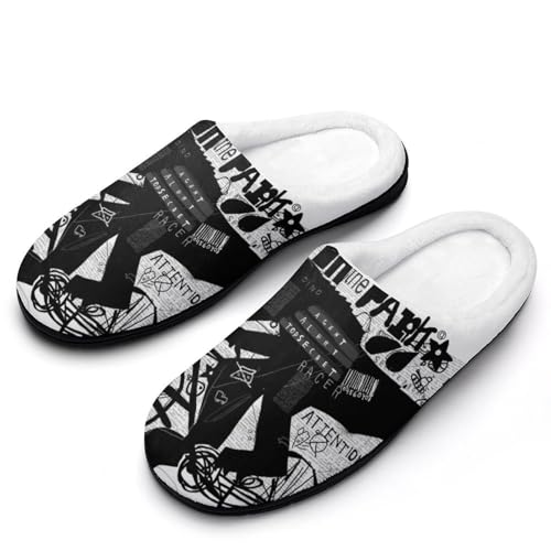 MQPYWLH Schwarzer Dinosaurier Hausschuhe Damen Warme Kunstwolle Memory Foam Slippers Rutschfeste Pantoffeln von MQPYWLH