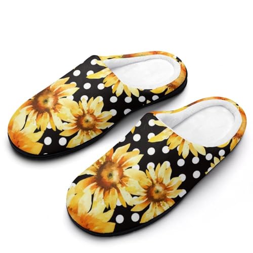 MQPYWLH Sonnenblume Hausschuhe Damen Warme Kunstwolle Memory Foam Slippers Rutschfeste Pantoffeln MQPYWLH Sonnenblume Hausschuhe Damen Warme Kunstwolle Memory Foam Slippers Rutschfeste Pantoffeln von MQPYWLH