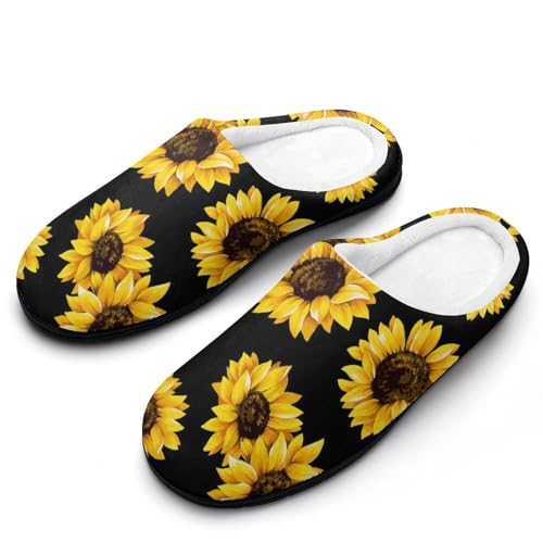 MQPYWLH Sonnenblume Hausschuhe Damen Warme Kunstwolle Memory Foam Slippers Rutschfeste Pantoffeln MQPYWLH Sonnenblume Hausschuhe Damen Warme Kunstwolle Memory Foam Slippers Rutschfeste Pantoffeln von MQPYWLH
