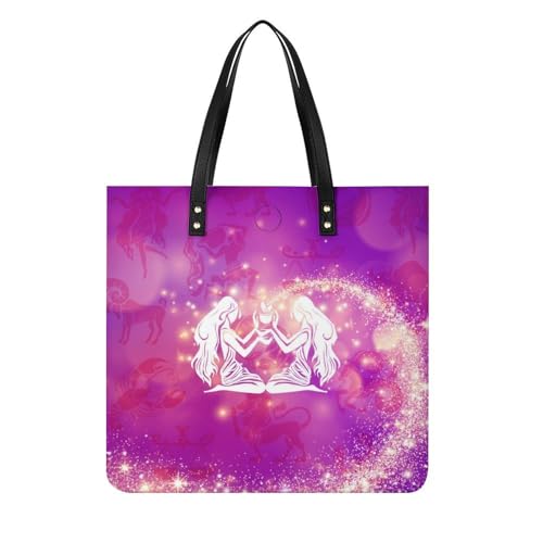 MQPYWLH Sternbild Mädchen Damen Shopper Handtasche Umhängetasche Schultertasche Für Büro Schule Einkauf 39x39cm von MQPYWLH