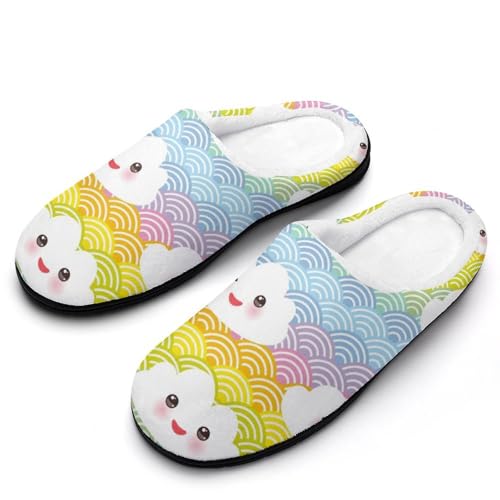 MQPYWLH Süße Weiße Wolke Hausschuhe Damen Warme Kunstwolle Memory Foam Slippers Rutschfeste Pantoffeln von MQPYWLH