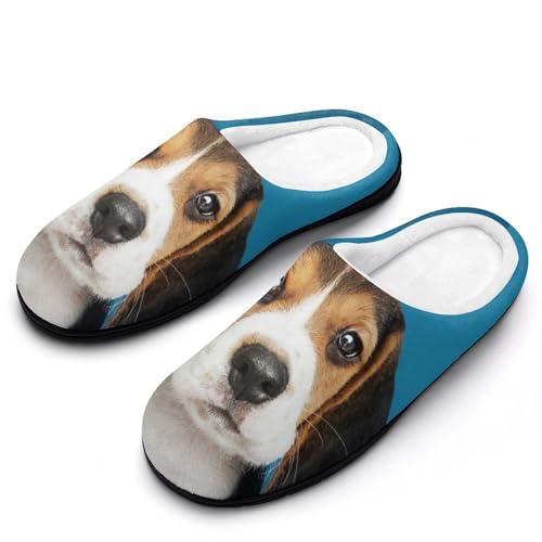 MQPYWLH Süßer Hund Hausschuhe Damen Warme Kunstwolle Memory Foam Slippers Rutschfeste Pantoffeln von MQPYWLH