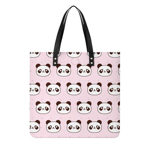 MQPYWLH Süßer Panda Damen Shopper Handtasche Umhängetasche Schultertasche Für Büro Schule Einkauf 39x39cm von MQPYWLH