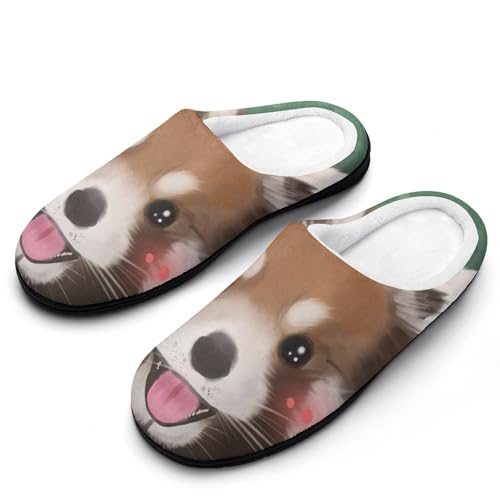 MQPYWLH Süßer Panda Hausschuhe Damen Warme Kunstwolle Memory Foam Slippers Rutschfeste Pantoffeln von MQPYWLH