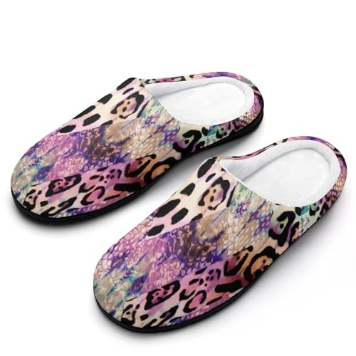 MQPYWLH Tigertextur Hausschuhe Damen Warme Kunstwolle Memory Foam Slippers Rutschfeste Pantoffeln von MQPYWLH
