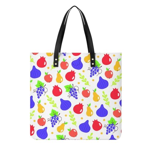 MQPYWLH Trauben Birnenfrüchte Damen Shopper Handtasche Umhängetasche Schultertasche Für Büro Schule Einkauf 39x39cm von MQPYWLH