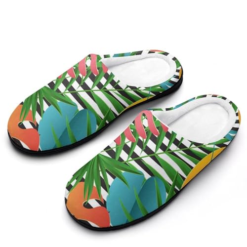 MQPYWLH Tropische Blätter Hausschuhe Damen Warme Kunstwolle Memory Foam Slippers Rutschfeste Pantoffeln MQPYWLH Tropische Blätter Hausschuhe Damen Warme Kunstwolle Memory Foam Slippers Rutschfeste Pantoffeln von MQPYWLH