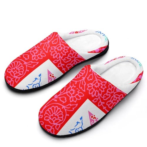 MQPYWLH Union Jack Hausschuhe Damen Warme Kunstwolle Memory Foam Slippers Rutschfeste Pantoffeln von MQPYWLH