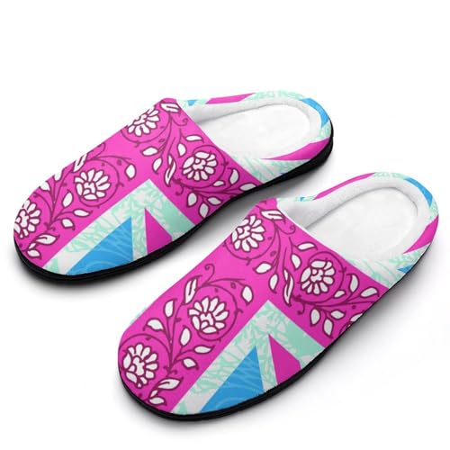MQPYWLH Union Jack Hausschuhe Damen Warme Kunstwolle Memory Foam Slippers Rutschfeste Pantoffeln von MQPYWLH
