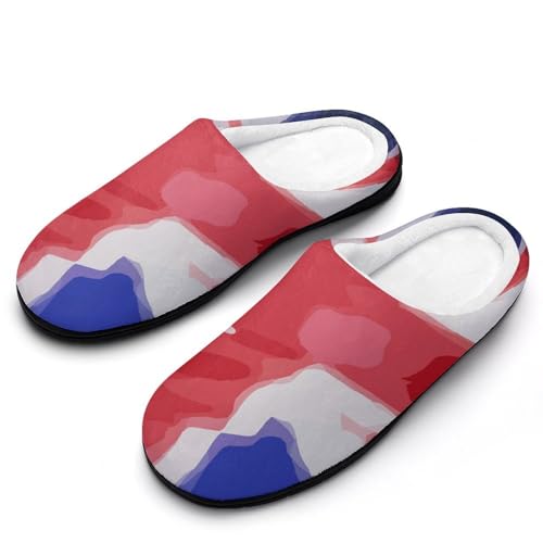 MQPYWLH Union Jack Hausschuhe Damen Warme Kunstwolle Memory Foam Slippers Rutschfeste Pantoffeln von MQPYWLH