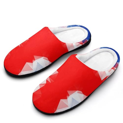 MQPYWLH Union Jack Hausschuhe Damen Warme Kunstwolle Memory Foam Slippers Rutschfeste Pantoffeln von MQPYWLH