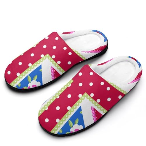 MQPYWLH Union Jack Hausschuhe Damen Warme Kunstwolle Memory Foam Slippers Rutschfeste Pantoffeln von MQPYWLH