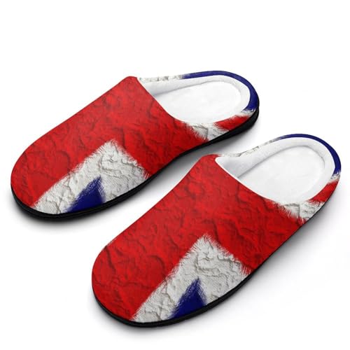 MQPYWLH Union Jack Hausschuhe Damen Warme Kunstwolle Memory Foam Slippers Rutschfeste Pantoffeln von MQPYWLH