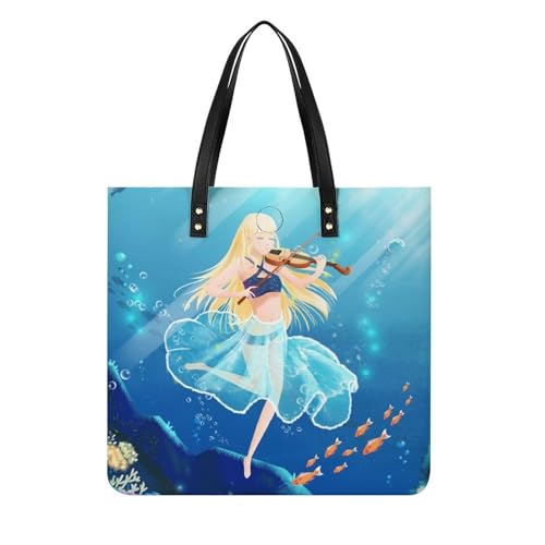 MQPYWLH Unterwasser-Mädchen Damen Shopper Handtasche Umhängetasche Schultertasche Für Büro Schule Einkauf 39x39cm MQPYWLH Unterwasser-Mädchen Damen Shopper Handtasche Umhängetasche Schultertasche Für Büro Schule Einkauf 39x39cm von MQPYWLH
