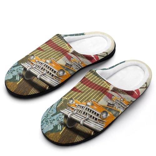 MQPYWLH Usa Hausschuhe Damen Warme Kunstwolle Memory Foam Slippers Rutschfeste Pantoffeln von MQPYWLH