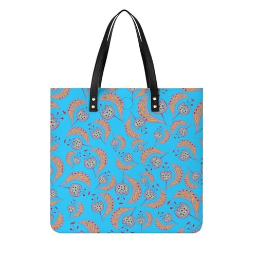 MQPYWLH Verzierte Blumen Damen Shopper Handtasche Umhängetasche Schultertasche Für Büro Schule Einkauf 39x39cm von MQPYWLH