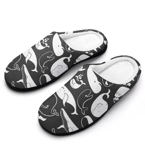MQPYWLH Wale Delfine Hausschuhe Damen Warme Kunstwolle Memory Foam Slippers Rutschfeste Pantoffeln von MQPYWLH