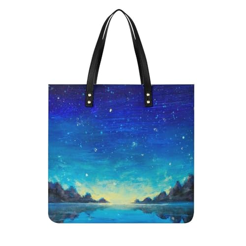 MQPYWLH Wasseroberfläche Damen Shopper Handtasche Umhängetasche Schultertasche Für Büro Schule Einkauf 39x39cm von MQPYWLH