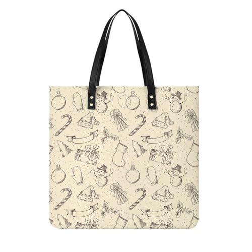 MQPYWLH Weihnachten Damen Shopper Handtasche Umhängetasche Schultertasche Für Büro Schule Einkauf 39x39cm von MQPYWLH