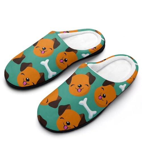 MQPYWLH Welpenknochen Hausschuhe Damen Warme Kunstwolle Memory Foam Slippers Rutschfeste Pantoffeln von MQPYWLH