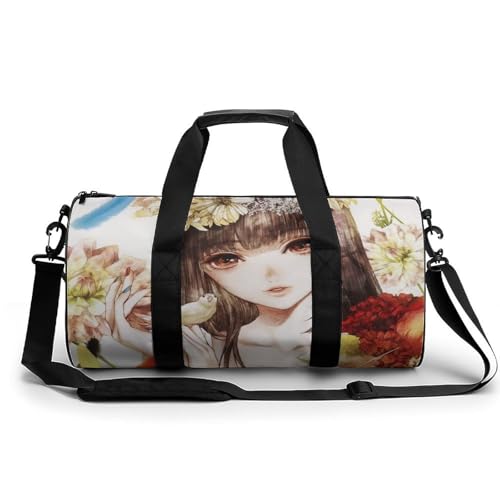 Mädchen Blume Sport Duffel Bag Sporttasche Reisetasche Handgepäck Tasche Schwimmtasche Weekender Bag 45x23x23cm Mädchen Blume Sport Duffel Bag Sporttasche Reisetasche Handgepäck Tasche Schwimmtasche Weekender Bag 45x23x23cm von MQPYWLH