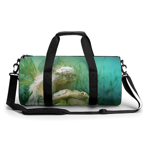 Mädchen Mit Flügeln Sport Duffel Bag Sporttasche Reisetasche Handgepäck Tasche Schwimmtasche Weekender Bag 45x23x23cm von MQPYWLH