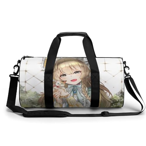 Anime Mädchen Kätzchen Sport Duffel Bag Sporttasche Reisetasche Handgepäck Tasche Schwimmtasche Weekender Bag 45x23x23cm von MQRBFLM