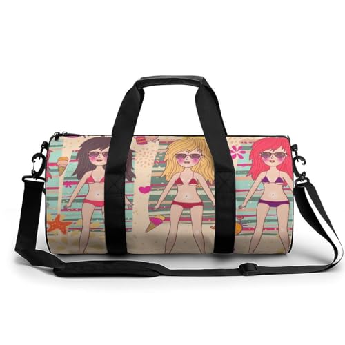Bikini-Mädchen Sport Duffel Bag Sporttasche Reisetasche Handgepäck Tasche Schwimmtasche Weekender Bag 45x23x23cm von MQRBFLM