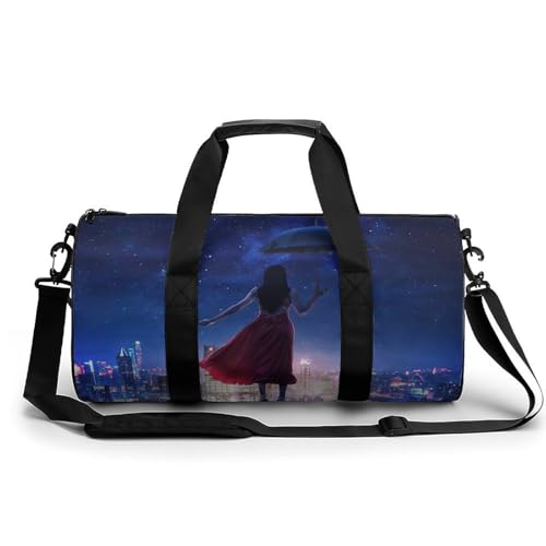 Cartoon Mädchen Sport Duffel Bag Sporttasche Reisetasche Handgepäck Tasche Schwimmtasche Weekender Bag 45x23x23cm von MQRBFLM