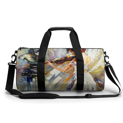 Mädchen Violine Sport Duffel Bag Sporttasche Reisetasche Handgepäck Tasche Schwimmtasche Weekender Bag 45x23x23cm von MQRBFLM