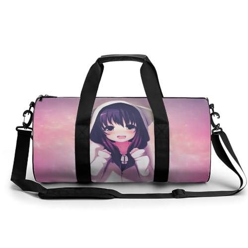 Niedliches Anime-Mädchen Sport Duffel Bag Sporttasche Reisetasche Handgepäck Tasche Schwimmtasche Weekender Bag 45x23x23cm von MQRBFLM