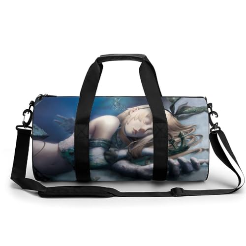 Schlafendes Mädchen Sport Duffel Bag Sporttasche Reisetasche Handgepäck Tasche Schwimmtasche Weekender Bag 45x23x23cm von MQRBFLM