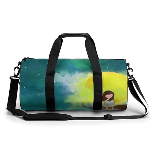 Sternenhimmel Mädchen Sport Duffel Bag Sporttasche Reisetasche Handgepäck Tasche Schwimmtasche Weekender Bag 45x23x23cm von MQRBFLM
