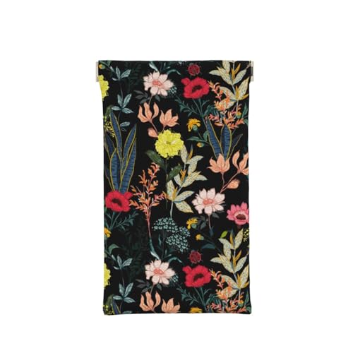 MQRCGYKF Tragbare Squeeze Top Leder Auto und Fahrrad Brillenetui Weiches Leder Brillenetui Wasserdichte Brillentasche Multifunktionales Brillenetui, Buntes Boho-Blumenmuster, Einheitsgröße, Klassisch von MQRCGYKF