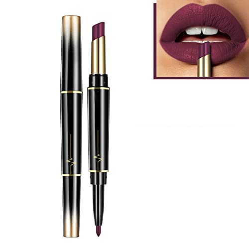 16 Color Long Lasting Lipstick Lip Liner Combo, Double-ended Lipstick Automatic Lip Liner, Automatic Lip Liner Combo, for Daily/Travel/Party/Work (#15) von MQSHUHENMY