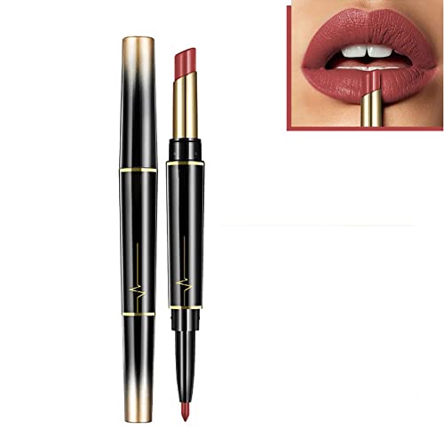 16 Color Long Lasting Lipstick Lip Liner Combo, Double-ended Lipstick Automatic Lip Liner, Automatic Lip Liner Combo, for Daily/Travel/Party/Work (#6) von MQSHUHENMY