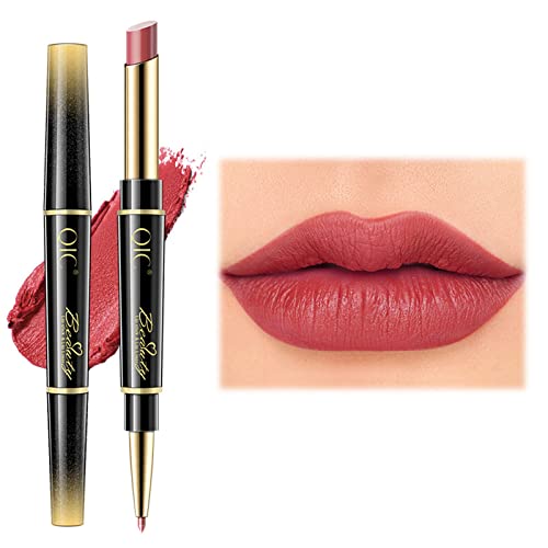 Double-Ended Auto-Rotating Lip Liner, Waterproof Lip Liner, Double-Ended Lipstick Automatic Lip Liner, Non-stick Cup Is Not Easy To Discolor Lip Pencil Matte Lipstick Makeup (10#) von MQSHUHENMY