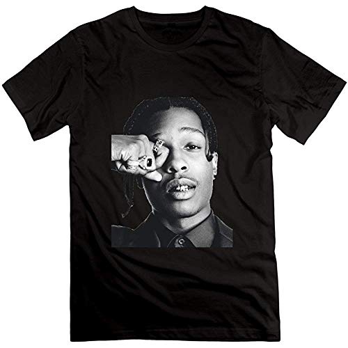 PWlZ Vavd Men's ASAP Rocky Short Sleeve T-Shirt （Size:M von MQW