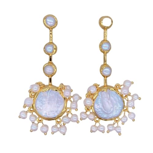 24 mm große Zuchtperle weiße Münzperle Ohrringe Modeschmuck MQXFCZUX von MQXFCZUX