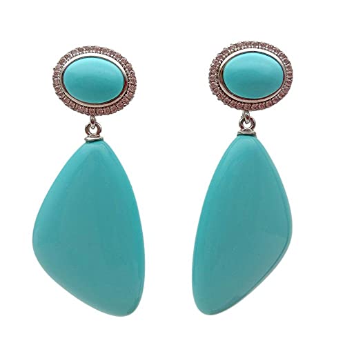 MQXFCZUX 18x31mm Blue Triangle Shape Earrings Geometrischer Schmuck für Frauen von MQXFCZUX