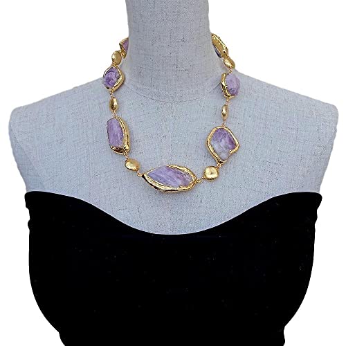 MQXFCZUX Gold Plated Edge Brushed Coin Bead Necklace 20" Ethnic for Women von MQXFCZUX