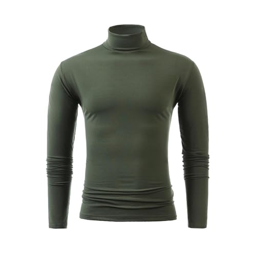 Herren Rollkragenpullover Einfarbig T-Shirt Slim-Fit Pullover hoher Rollkragenpullover Pullover Langarmshirts Herren Pullover Mock Rollkragenpullover Pullover Slim-Fit einfarbig Basic Oberteile von MQYXGS