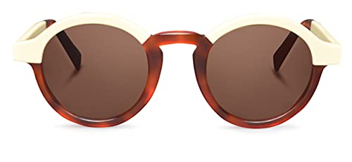 MR.BOHO Sonnenbrille Cream/Leo Tortoise Dalston with Classic Lenses Unisex Mehrfarbig (Carey), One Size von Mr. Boho