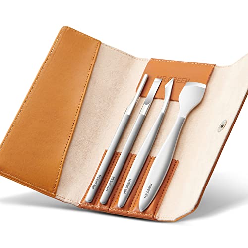 MR.GREEN 4-Teiliges Edelstahl-Pediküre-Messer-Set Eingewachsene Zehennägel Pediküre-Messer Hornhautschaber Nagelhautentferner Fußpflege-Set von MR.GREEN