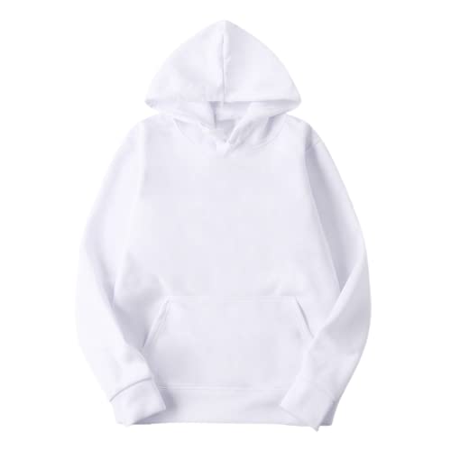 MR.R Sublimation Rohlinge Polyester Weiß Hoodie Mit Kapuze Sweatshirt Unisex-Stil mit Europa-Größe L von MR.R